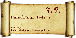 Halmágyi Iván névjegykártya